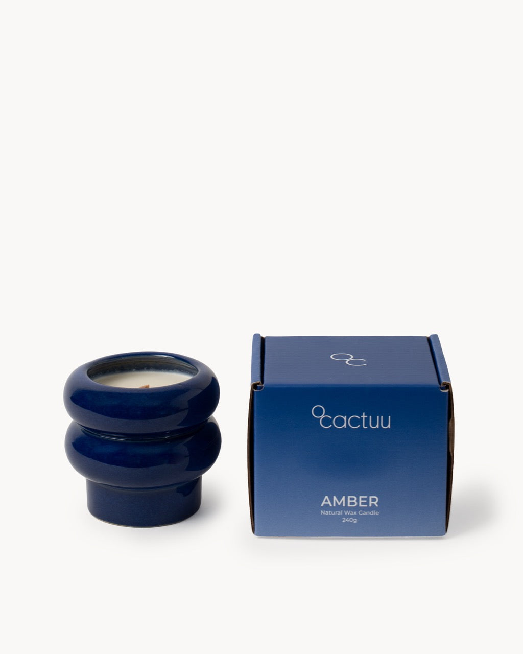 Ripple Scented Wax Candle - Amber - 240g