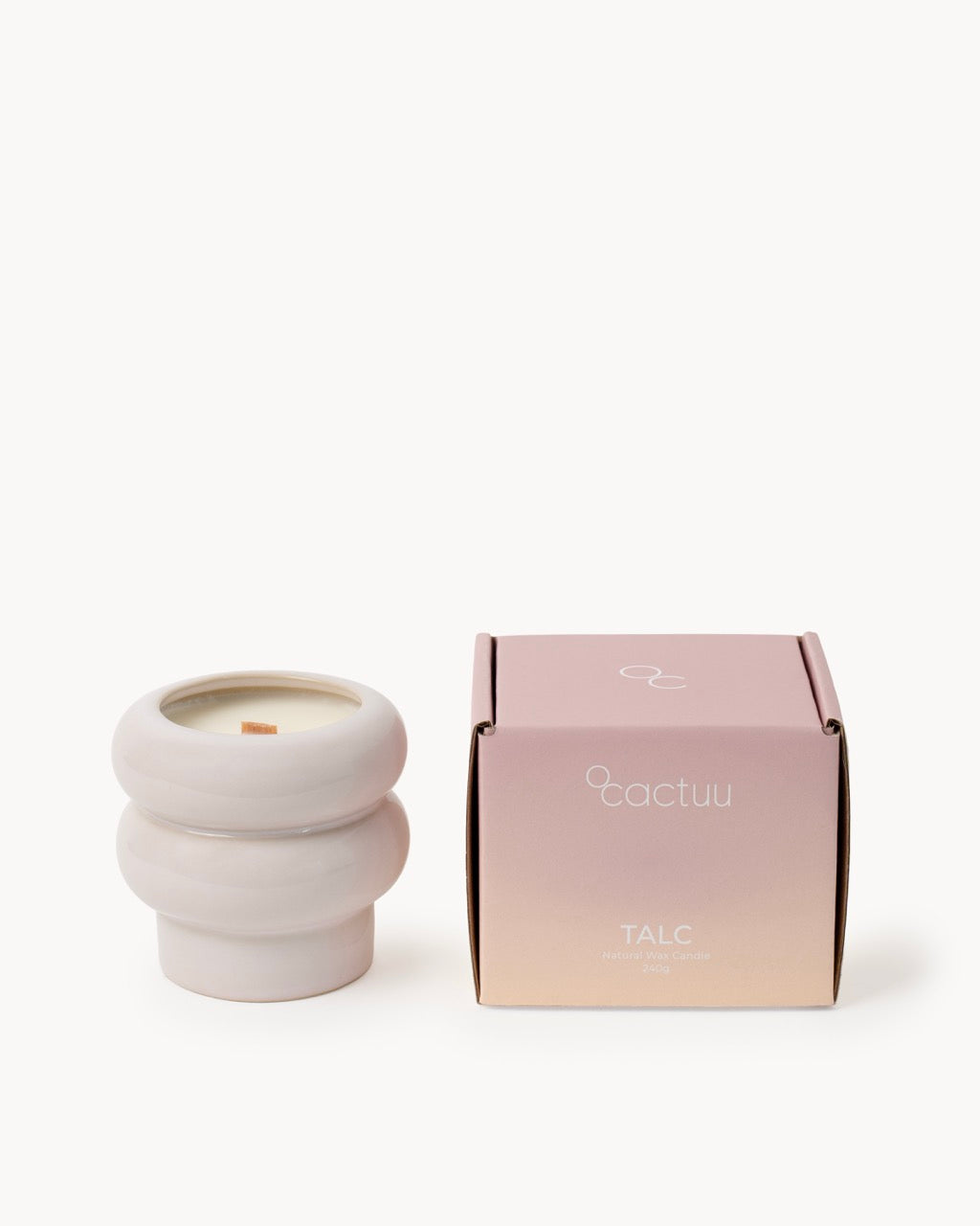 Ripple Scented Wax Candle - Talc - 240g