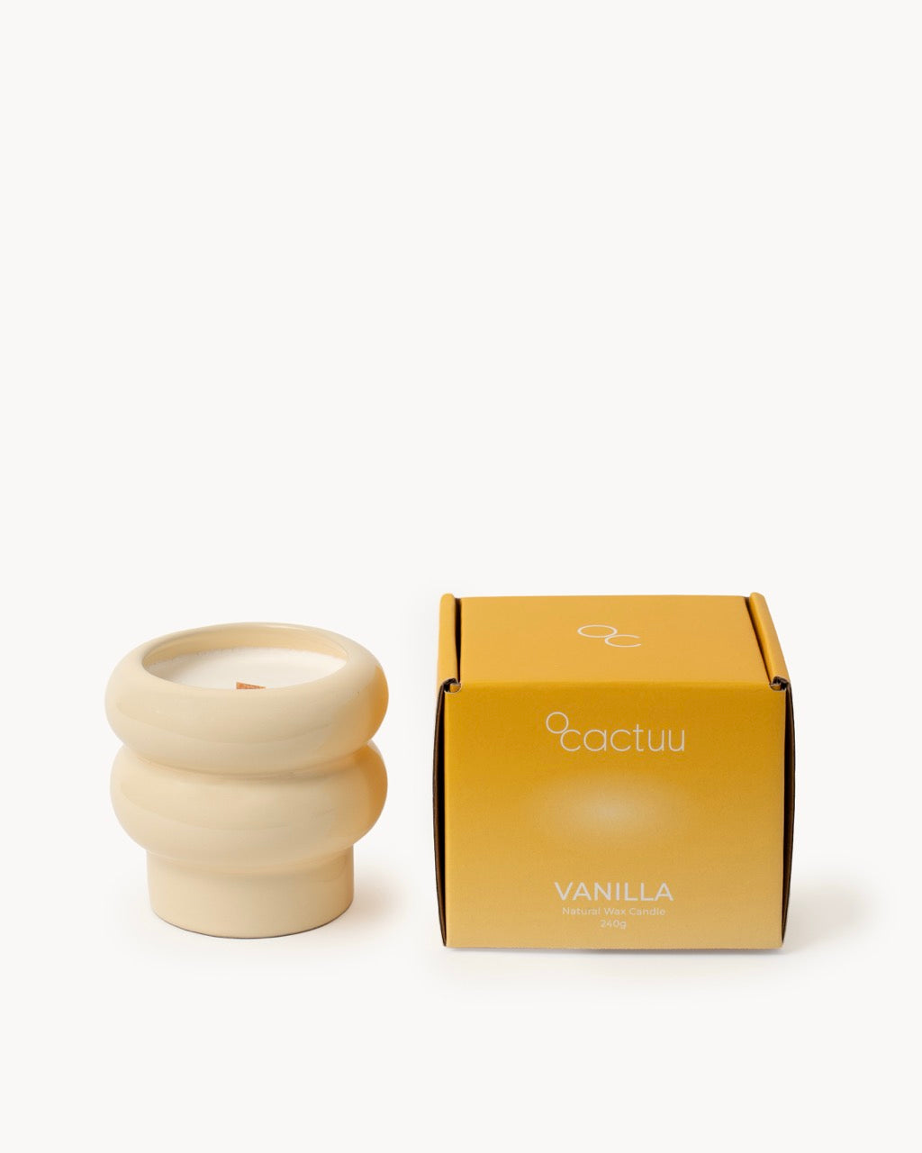 Ripple Scented Wax Candle - Vanilla - 240g