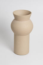 Noachis in cream, ceramic vase with a textured, earthy surface, handmade in Portugal. Perfect for displaying flowers or as a unique decorative vase in modern interiors.