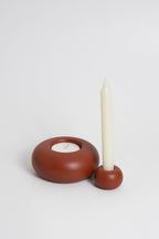 candle holder consisting of twoindividual pieces that can be arranged together or separately, providing customizable decoration options. handmade in Portugal.