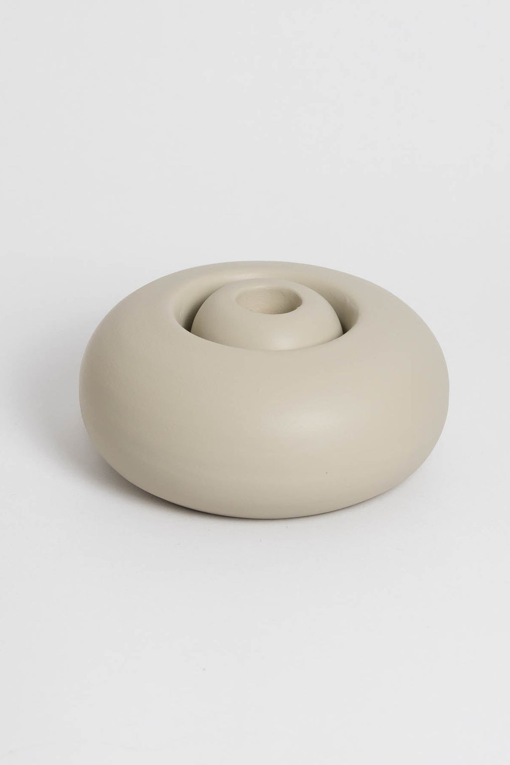 Duo Modular candle holder in off white, consisting of two individual pieces that can be arranged together or separately, providing customizable decoration options. Handmade in Portugal
