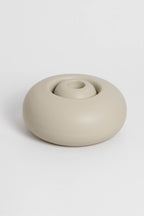 Duo Modular candle holder in off white, consisting of two individual pieces that can be arranged together or separately, providing customizable decoration options. Handmade in Portugal
