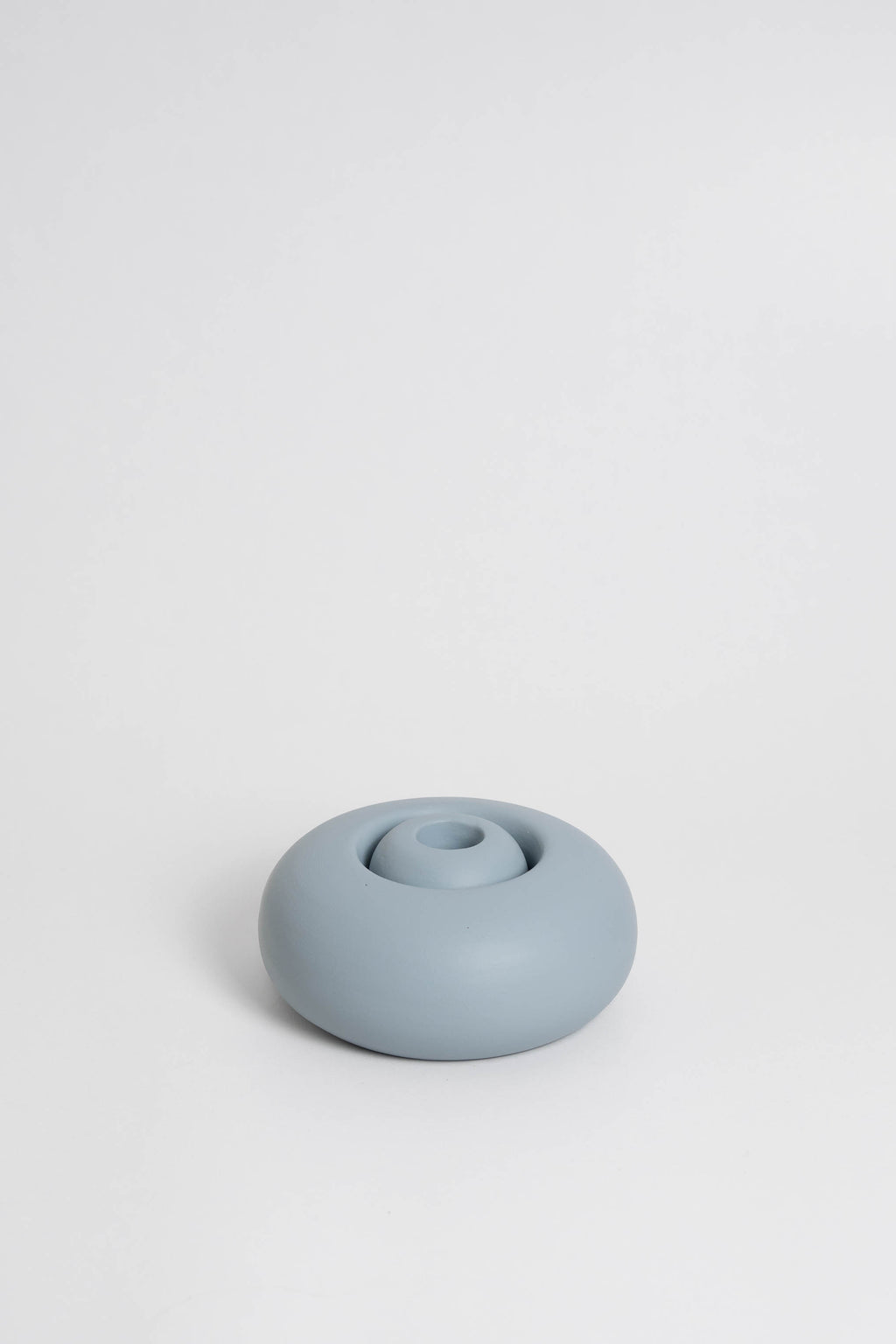 Duo Modular candle holder in light blue, consisting of two individual pieces that can be arranged together or separately, providing customizable decoration options. Handmade in Portugal
