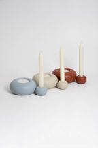 candle holder consisting of twoindividual pieces that can be arranged together or separately, providing customizable decoration options. handmade in Portugal.