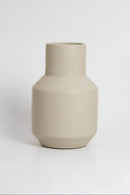 Sado Vase in off white ceramic with a minimalist design, handmade in Portugal. Ideal for displaying flowers or as a standalone decorative vase.