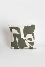 Cotton cushion cover with a vibrant green print, adding a stylish and colorful touch to any sofa or bed. Made in Portugal