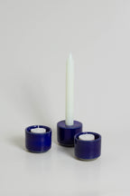 Modular Blue Glazed Candle Holder