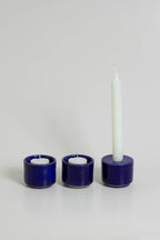 Modular Blue Glazed Candle Holder