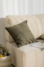 Housse de coussin vert olive