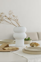 Ripple large white ceramic with a minimalist design, handmade in Portugal. Ideal for displaying flowers or as a standalone decorative vase. Perfect to decor tables