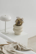 Ripple small in off white, ceramic with a minimalist design, handmade in Portugal. Ideal for displaying flowers or as a standalone decorative vase. perfect for bedroom decor.