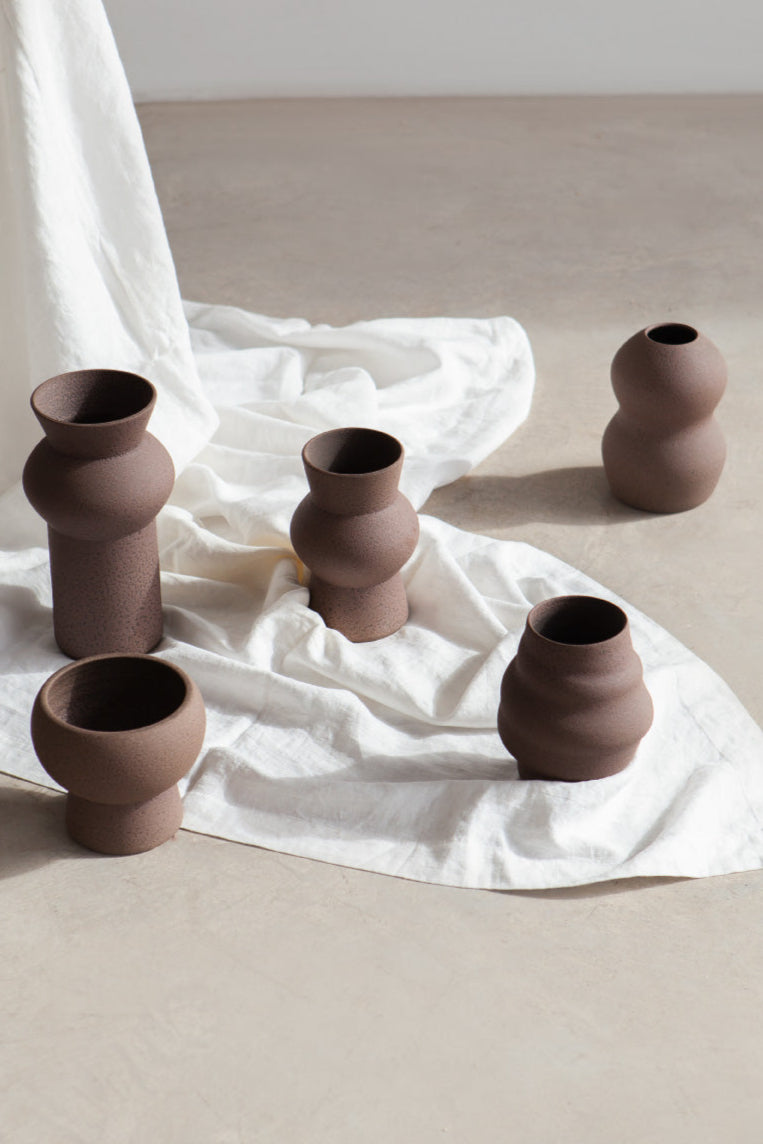 Melas Glazed Vase - Brown