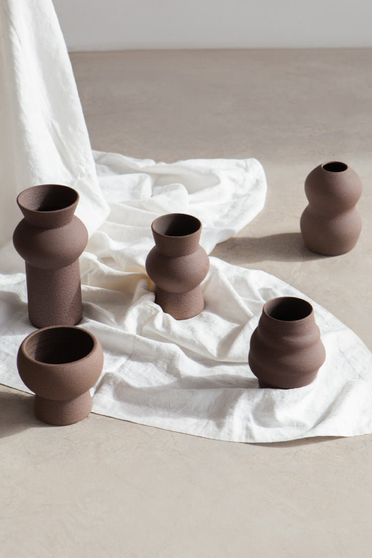 Noachis Glazed Vase - Brown