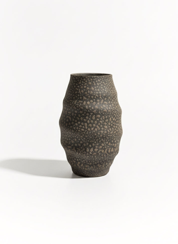 Aonia Glazed Vase - Brown
