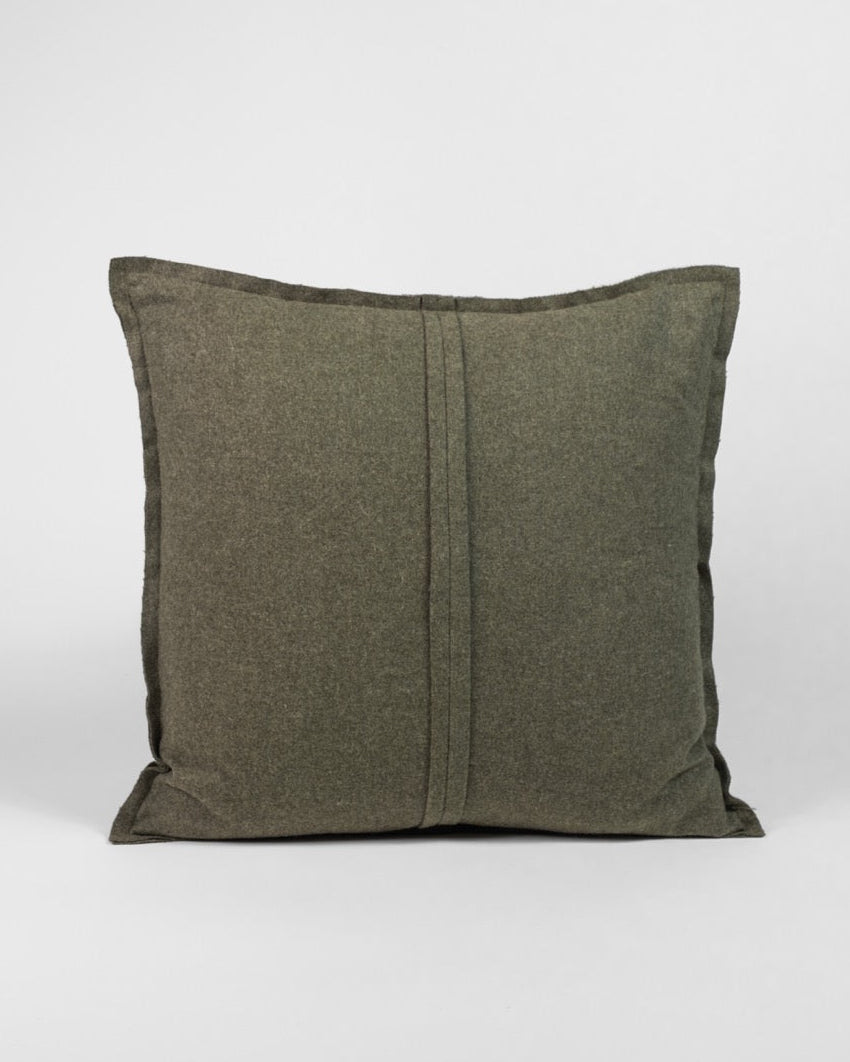 Wool Olive Green Cushion Cover